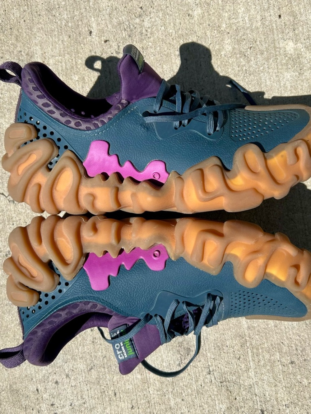 CROCS Teal & Purple Trail-Style Runner with Gum Sole - Picture 4 of 5